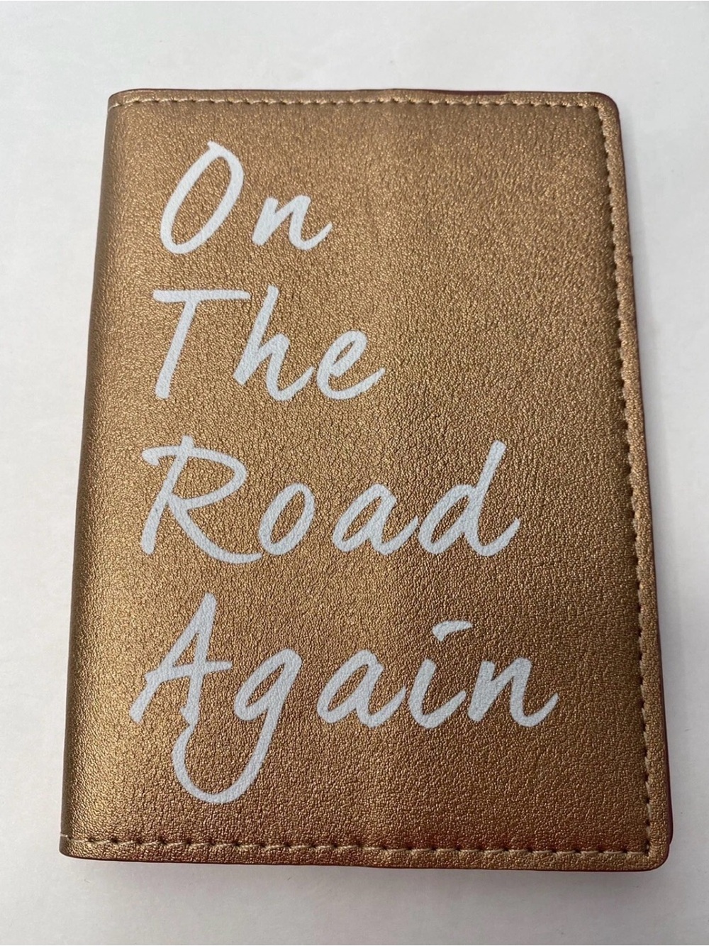 Metallic Rose Gold Passport Cover - 'On The Road Again'